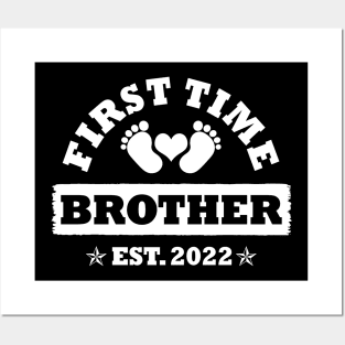 First Time Brother Est 2022 Funny New Brothers Gift Posters and Art